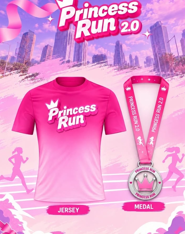 Race Pack Princess Run 2.0 berisi Jersey, BIB, dan Medali